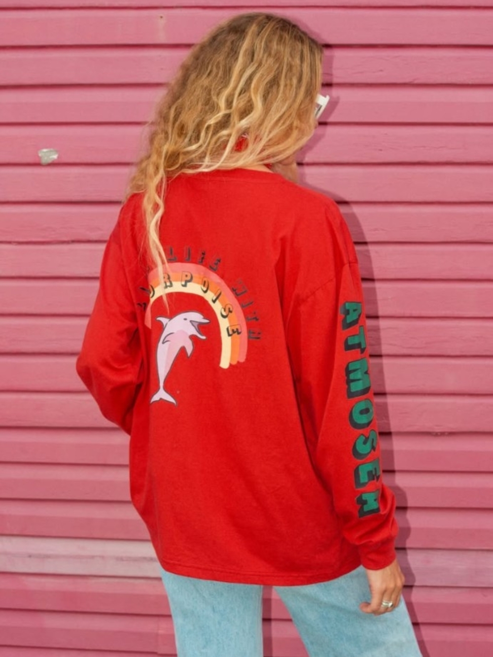 Artist Oversized Longsleeve Tee ‘Live Life With Porpoise’ Atmosea